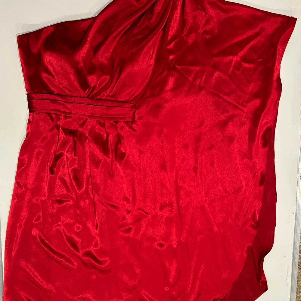 Elegant Red Satin Style Dress, Bridesmaid or Prom